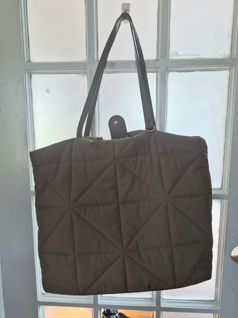 a new day Quilted Black Laptop Tote